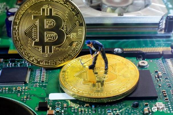 A miner checking the status of a mining rig in a large mining farm.