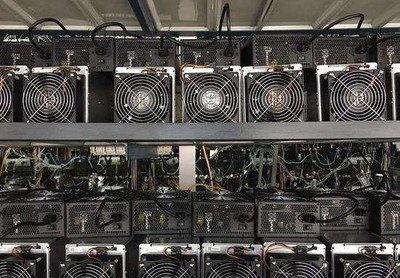 A modern mining farm filled with rigs at work